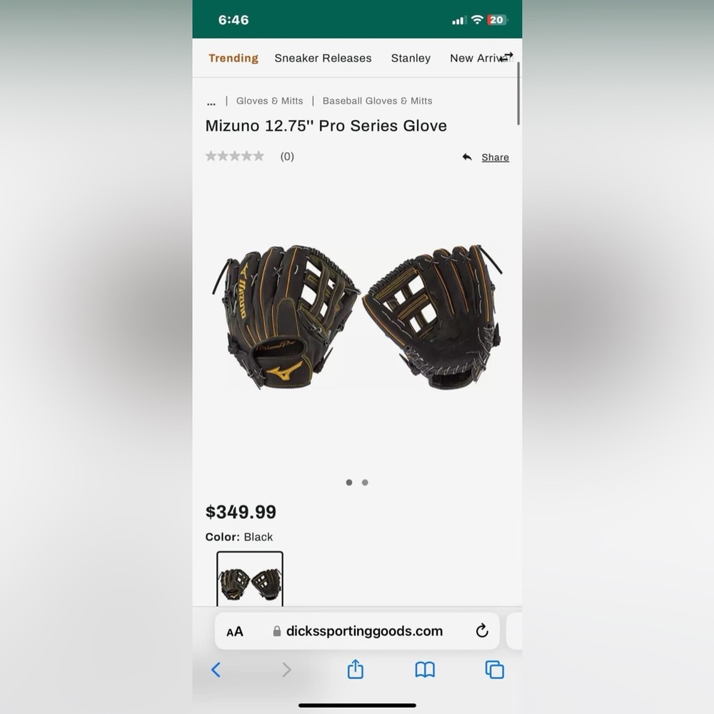 Mizuno LEFT HANDED softball glove